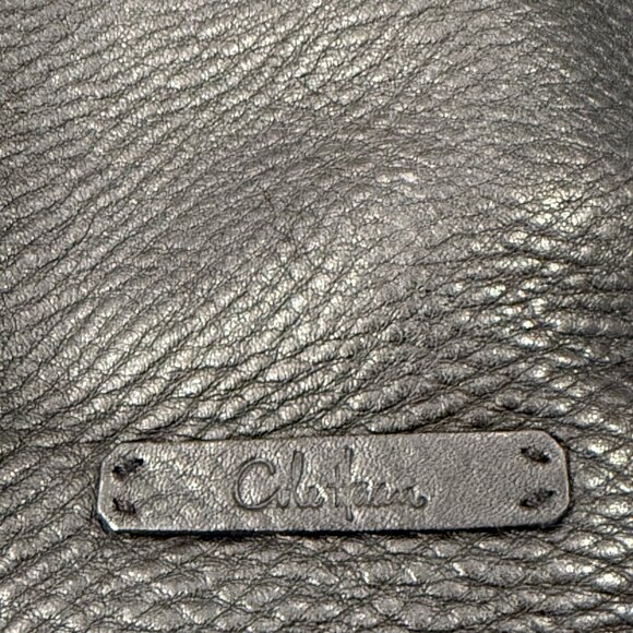 Cole Haan Black Brown Pebbled Leather Tassel Drawstring Bucket Bag Purse - Picture 11 of 12